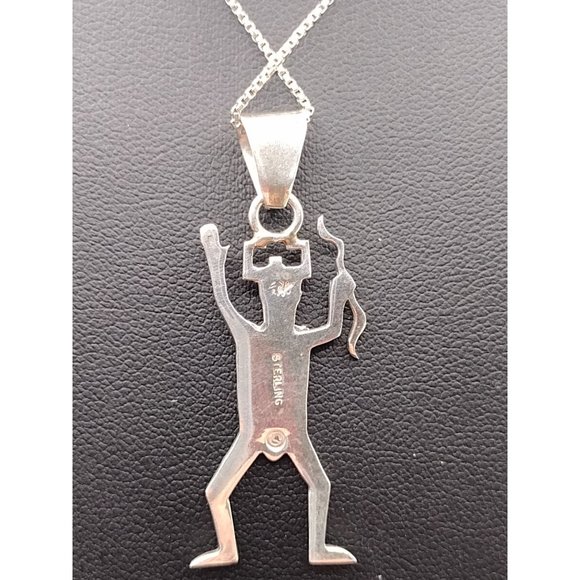 Sterling Silver Deity King Warrior Pendant Necklace 17.5" - Picture 3 of 4